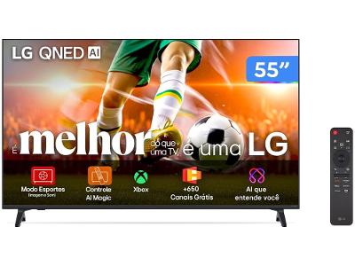 Smart TV 55" LG 4K QNED 55QNED70ASA WebOS 25 α7 AI Processor 4K Gen8 Alexa 3 HDMI 2 USB