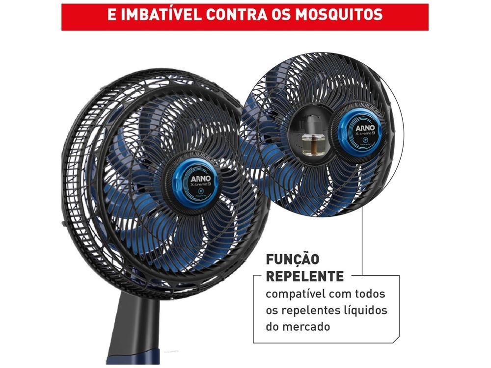 Ventilador de Coluna Arno X-Treme 9 Repelente VE95 40cm 9 Pás 3 Velocidades Preto e Azul Escuro 2720017500 - 4