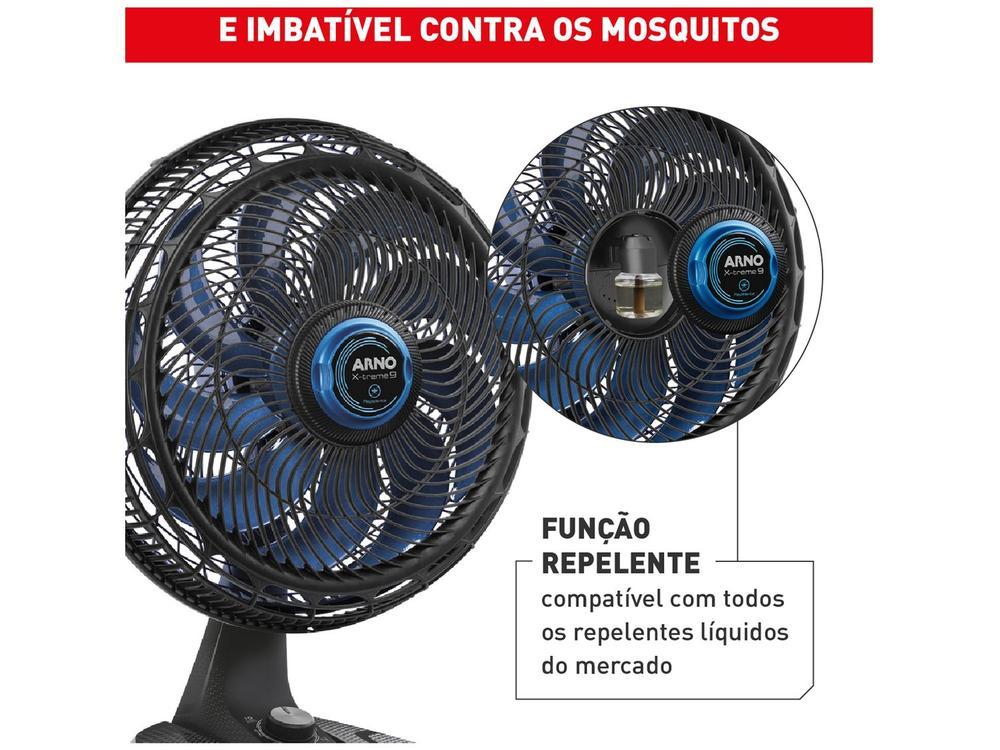 Ventilador de Mesa de Mesa Arno X-Treme 9 Repelente VE95 40cm 9 Pás 3 Velocidades Preto e Azul Escuro 2720017498 - 4