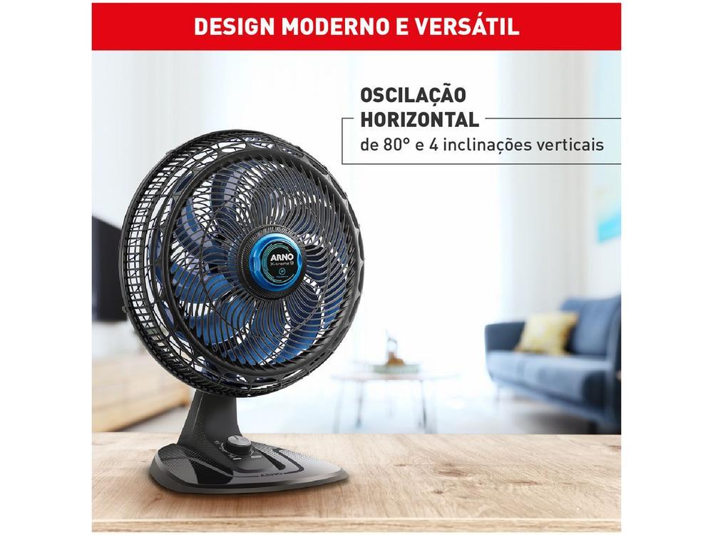 Ventilador de Mesa de Mesa Arno X-Treme 9 Repelente VE95 40cm 9 Pás 3 Velocidades Preto e Azul Escuro 2720017497 - 9