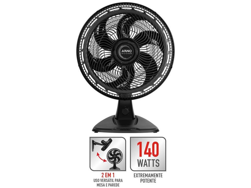 Ventilador 2 em 1 Arno X-Treme 6 VE60 40cm 6 Pás 3 Velocidades Preto 2720017912 - 2