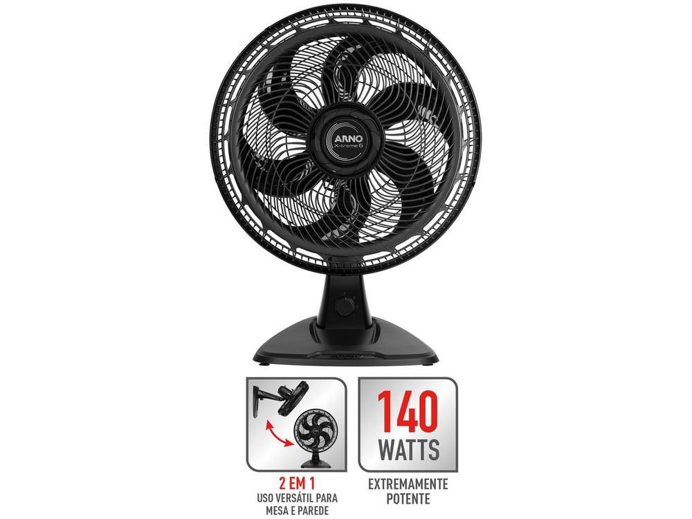 Ventilador 2 em 1 Arno X-Treme 6 VE60 40cm 6 Pás 3 Velocidades Preto 2720017911 - 2