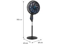 Ventilador de Coluna Arno X-Treme 9 VE9C 40cm 9 Pás 3 Velocidades Preto e Azul Escuro 2720018339 - 8