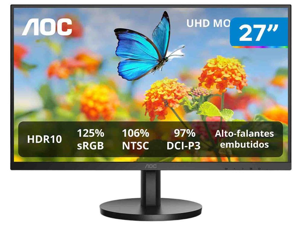 Monitor 60Hz 4K UHD Widescreen 4ms AOC Série B3 U27B3A/57 27" IPS LED 2 HDMI - 1
