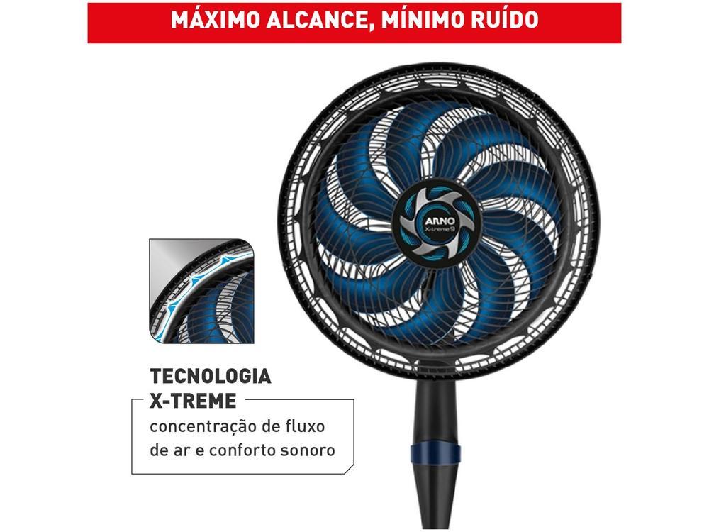 Ventilador de Coluna Arno X-Treme 9 VE9C 40cm 9 Pás 3 Velocidades Preto e Azul Escuro 2720018338 - 3