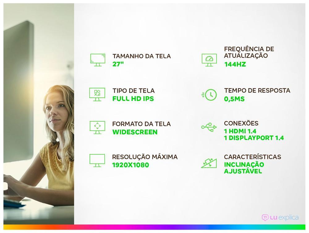 Monitor Gamer AOC Agon G50 27G50F/57 27" Full HD 144Hz IPS 0,5ms HDMI DisplayPort G-Sync - 2