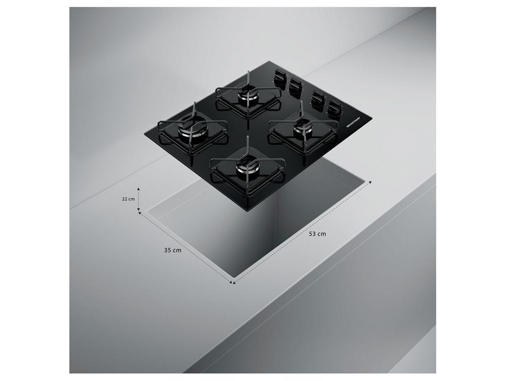 Cooktop 4 Bocas a Gás Brastemp GLP Preto Superautomático BDD61BE - 3
