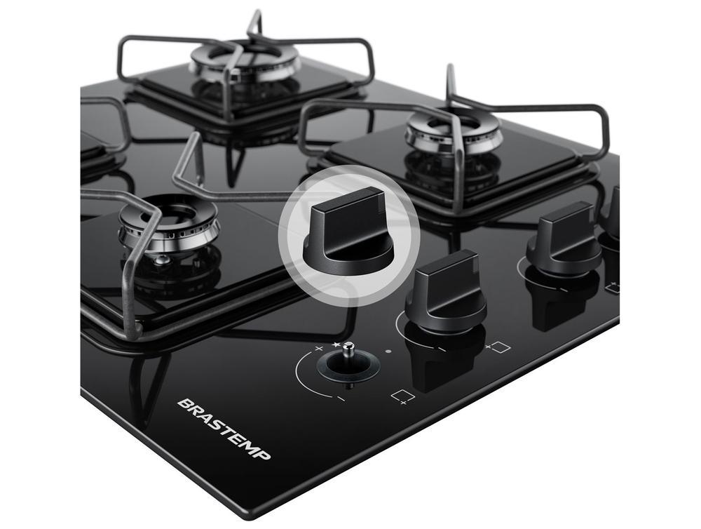 Cooktop 4 Bocas a Gás Brastemp GLP Preto Superautomático BDD61BE - 5