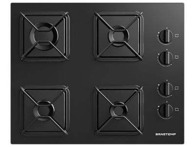 Cooktop 4 Bocas a Gás GLP Brastemp Mesa de Vidro Chama Simmer Preto Acendimento Superautomático BDD61BE