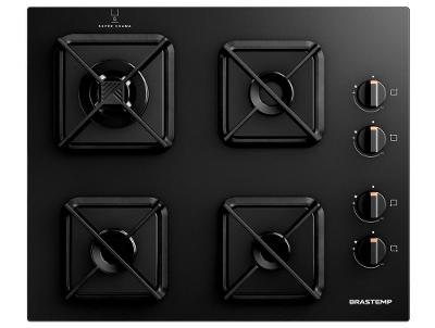 Cooktop 4 Bocas a Gás GLP Brastemp Mesa de Vidro Preto Acendimento Superautomático BDS62AE