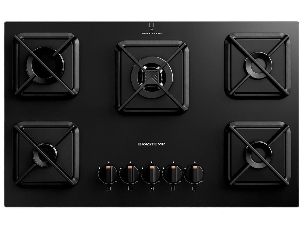 Cooktop 5 Bocas a Gás Brastemp GLP Preto Superautomático BDS75AE - 1