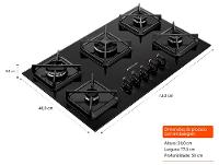 Cooktop 5 Bocas a Gás Brastemp GLP Preto Superautomático BDS75AE