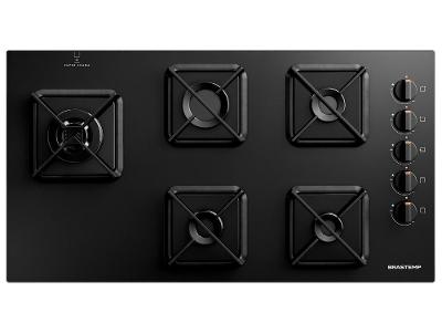 Cooktop 5 Bocas a Gás Brastemp GLP Preto Superautomático BDS85AE