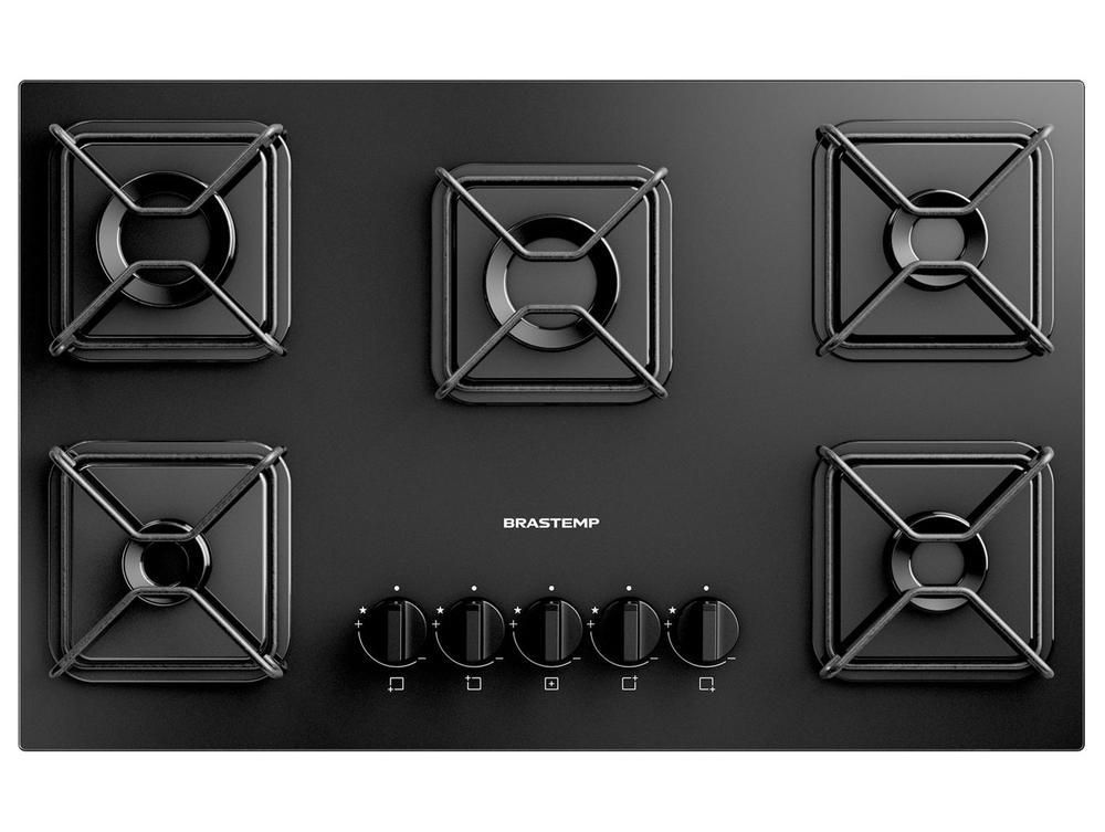 Cooktop 5 Bocas a Gás Brastemp GLP Preto Superautomático BDD75BE - 1