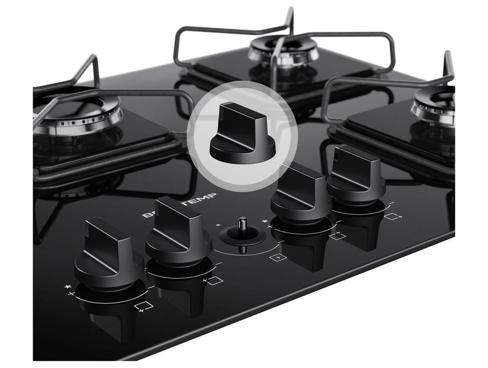 Cooktop 5 Bocas a Gás Brastemp GLP Preto Superautomático BDD75BE - 6
