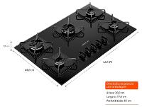 Cooktop 5 Bocas a Gás Brastemp GLP Preto Superautomático BDD75BE
