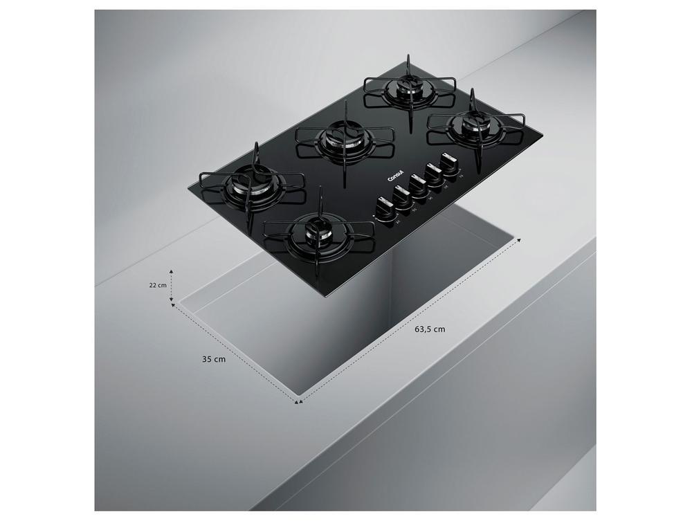 Cooktop 5 Bocas a Gás Consul GLP Preto Superautomático CD075BE - 3