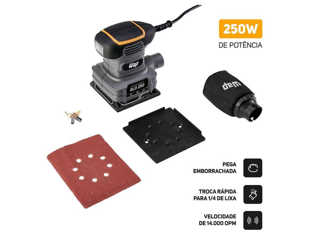 Lixadeira Orbital Wap Elétrica 250W 6 Peças Elo 250 - 2