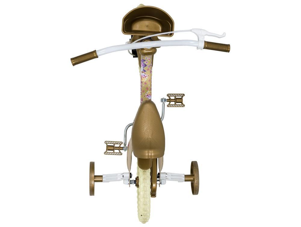 Bicicleta Infantil Aro 12" Track Bikes Arco Íris Bege e Dourado com Cestinha - 5