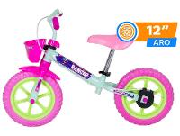 Bicicleta de Equilíbrio Infantil TK3 Track Ranger Verde Menta e Rosa com Cestinha - 2