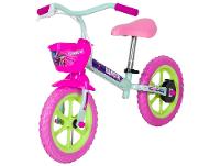 Bicicleta de Equilíbrio Infantil TK3 Track Ranger Verde Menta e Rosa com Cestinha