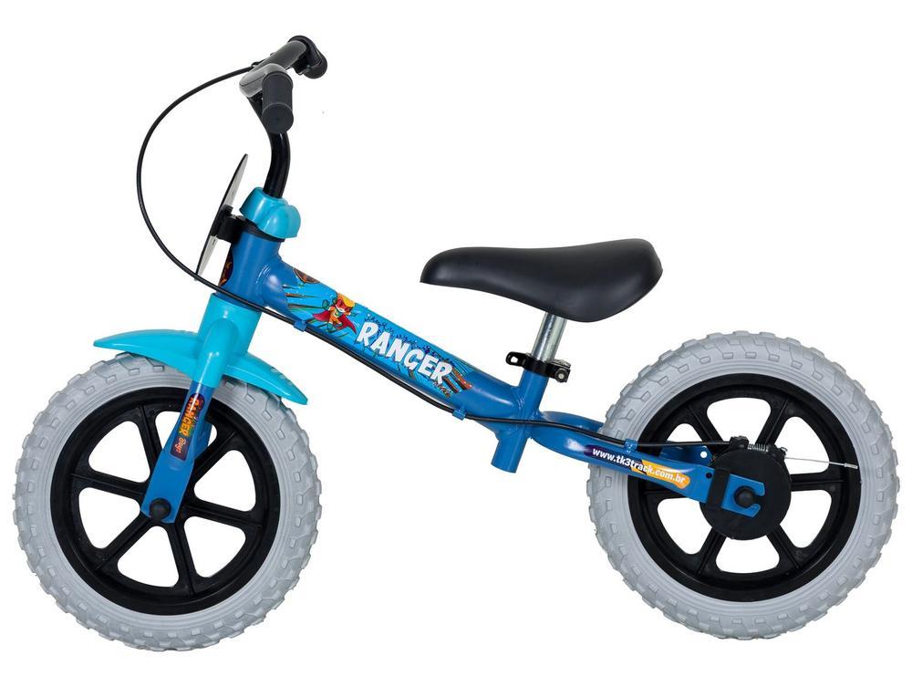Bicicleta de Equilíbrio Infantil TK3 Track Ranger Azul Zimbro e Preto com Cestinha - 1
