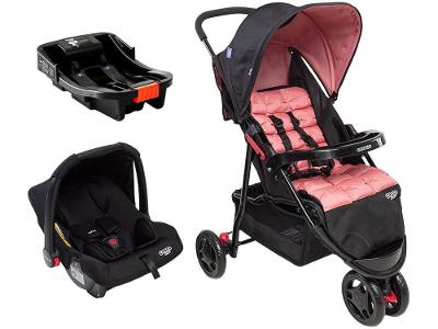 Carrinho de Bebê com Bebê Conforto e Base 3 em 1 Cosco Kids Toffy Trio 3 Rodas até 15kg