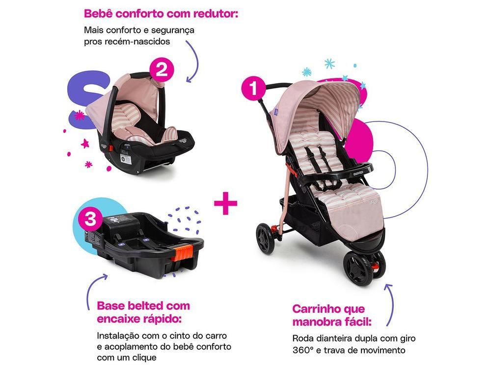 Carrinho de Bebê com Bebê Conforto Cosco Kids Toffy Trio 3 Rodas até 15kg - 3