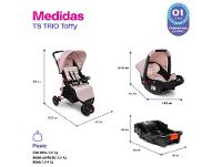 Carrinho de Bebê com Bebê Conforto Cosco Kids Toffy Trio 3 Rodas até 15kg - 6