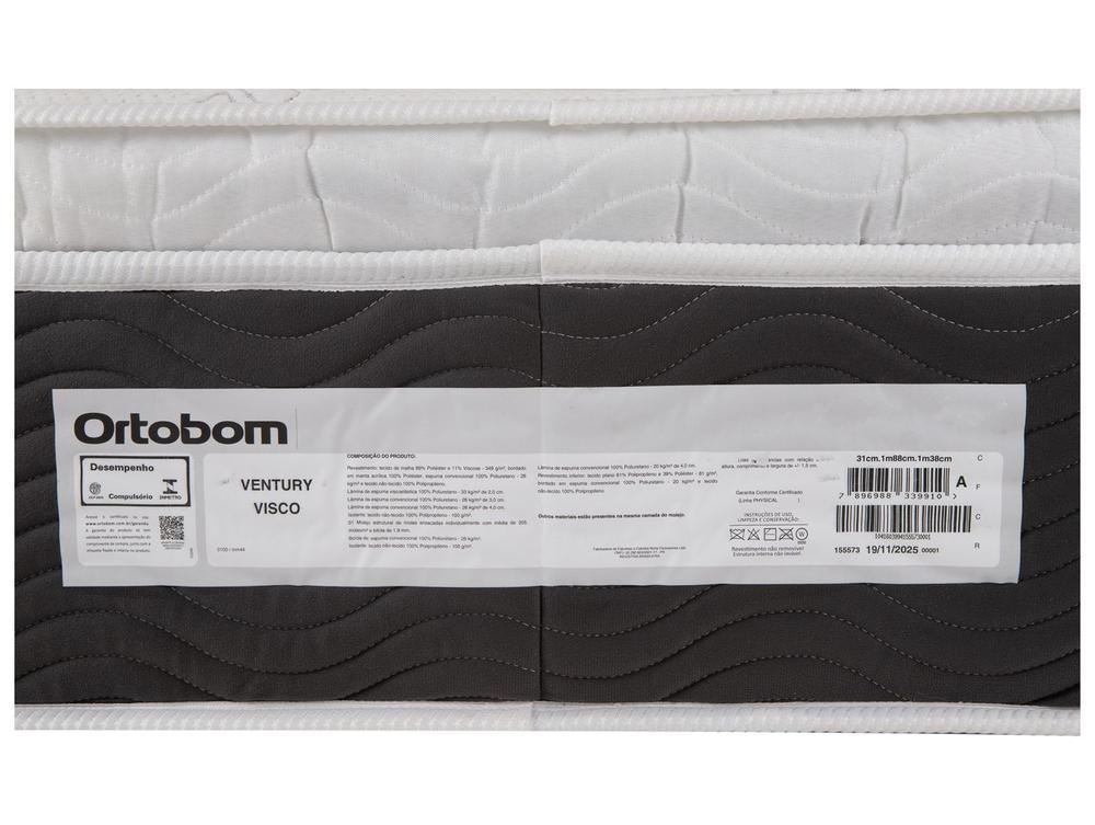 Colchão Casal Ortobom de Molas Ensacadas 31x138x188cm Ventury Visco - 7