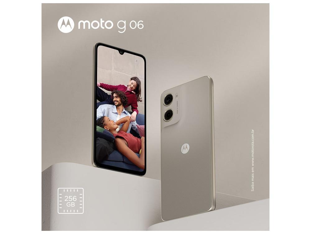 Smartphone Motorola Moto g06 256GB 4GB Ram Bege 6,9" Câm. 50MP + Selfie 8MP - 6