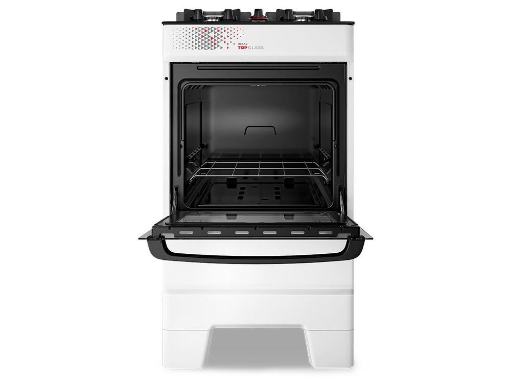 Fogão 4 Bocas Esmaltec Branco Mesa de Vidro Ideal Top Glass T4VAB - 5