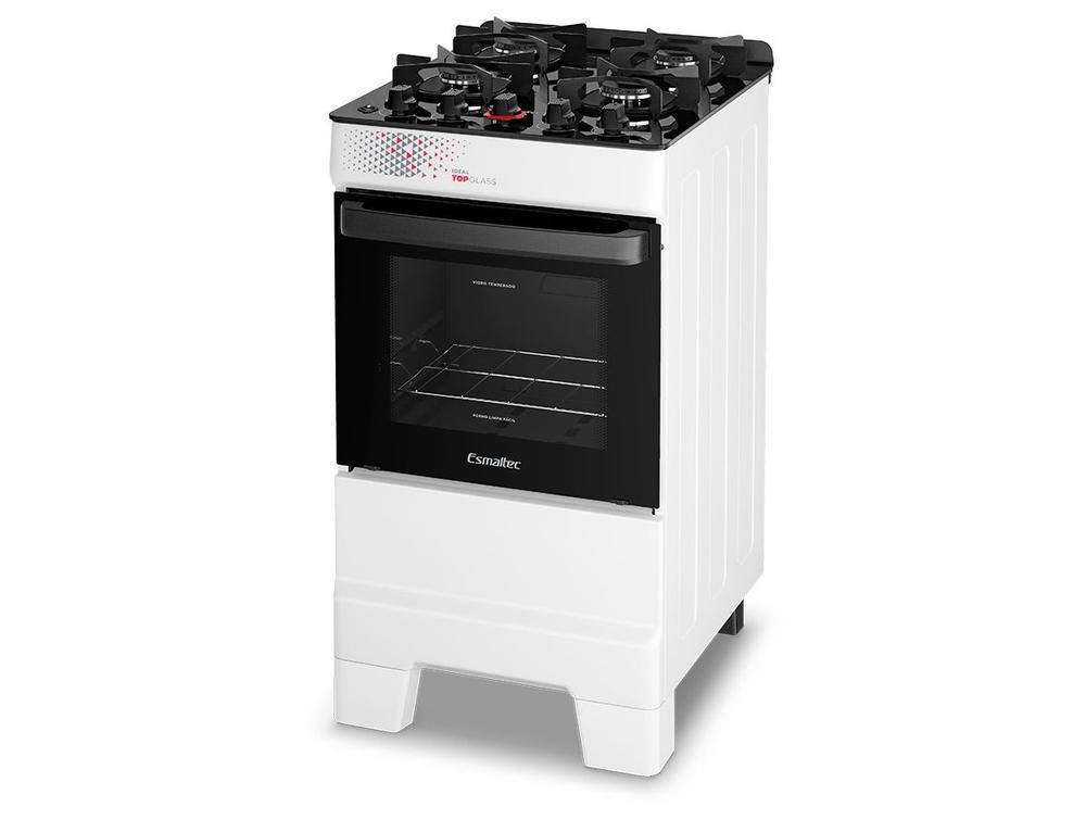 Fogão 4 Bocas Esmaltec Branco Mesa de Vidro Ideal Top Glass T4VAB - 8