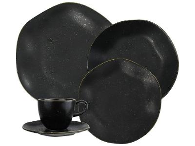 Aparelho de Jantar 20 Peças Oxford Porcelana Preto Ryo Volcano