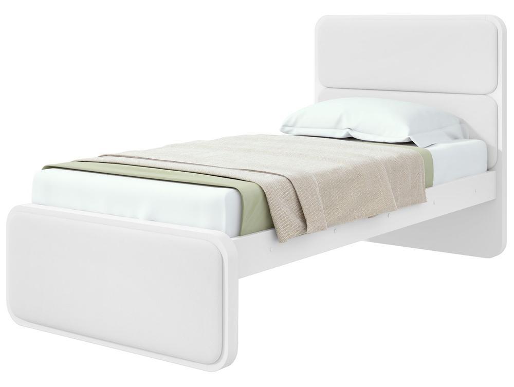 Cama de Solteiro Móveis Lopas Loop Branca - 1