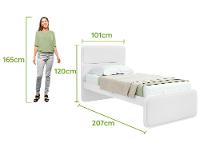 Cama de Solteiro Móveis Lopas Loop Branca - 3