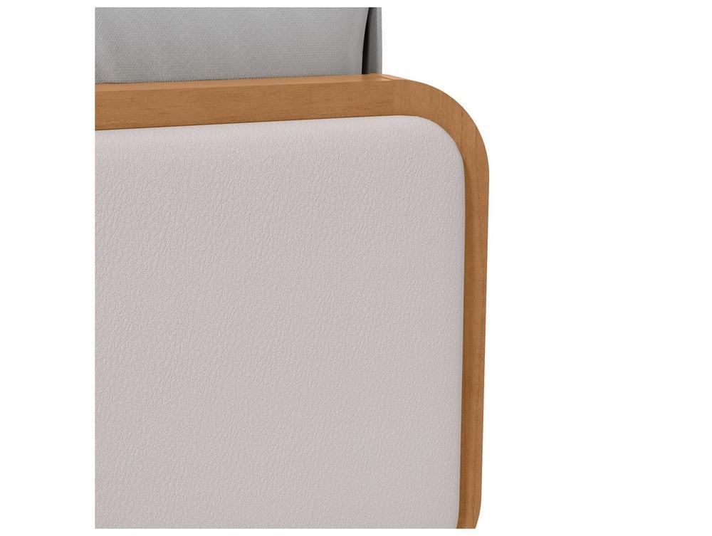 Cama de Casal Móveis Lopas Loop Amêndoa Clean e Corano Bege - 6
