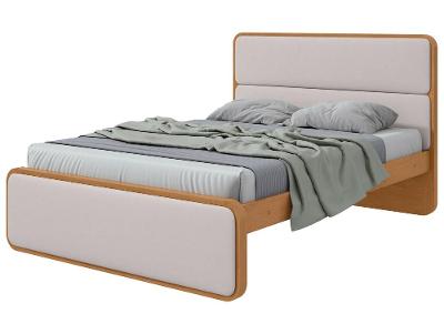 Cama de Casal Móveis Lopas Loop Amêndoa Clean e Corano Bege
