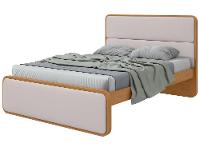 Cama de Casal Móveis Lopas Loop Amêndoa Clean e Corano Bege - 1