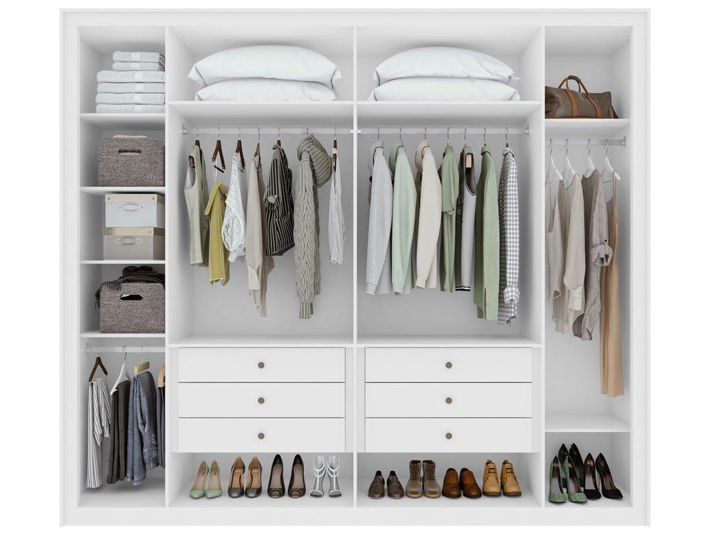 Guarda-roupa Casal com Espelho 6 Gavetas 6 Portas Móveis Lopas Imperatore - 7