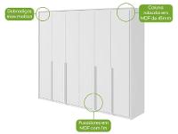 Guarda-roupa Casal com Espelho 6 Gavetas 6 Portas Móveis Lopas Imperatore - 3