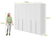 Guarda-roupa Casal com Espelho 6 Gavetas 6 Portas Móveis Lopas Imperatore - 5