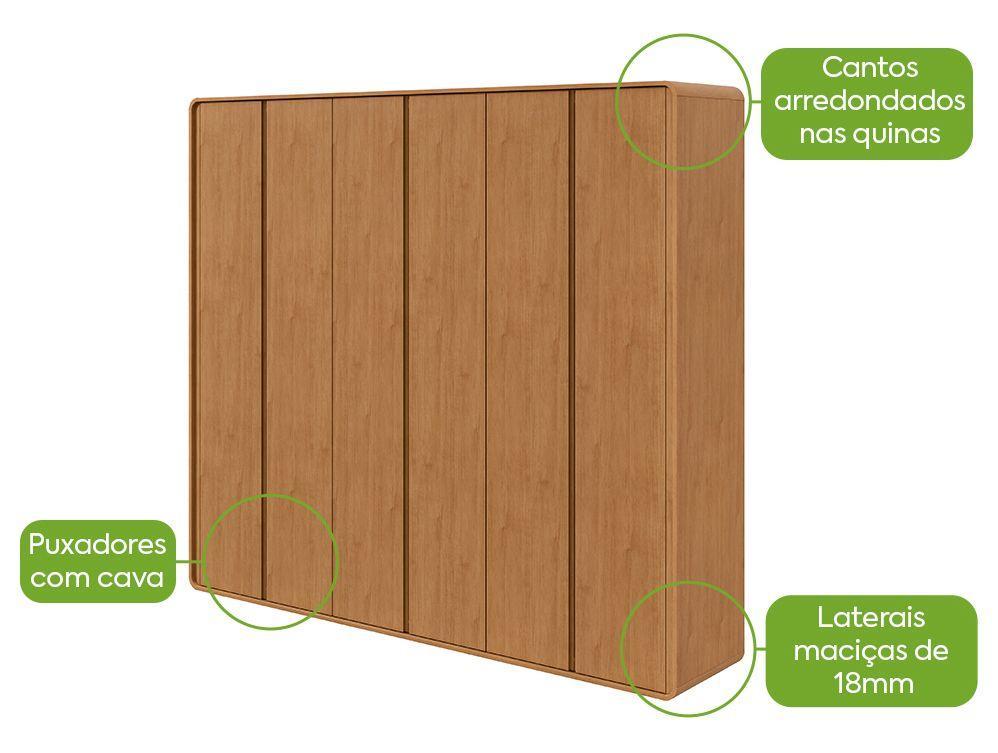 Guarda-roupa 6 Gavetas 6 Portas Móveis Lopas Casal Loop - 3