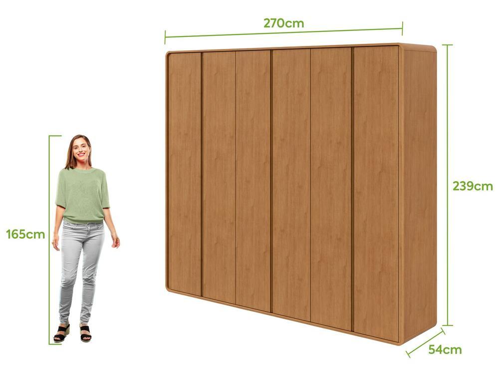 Guarda-roupa 6 Gavetas 6 Portas Móveis Lopas Casal Loop - 5