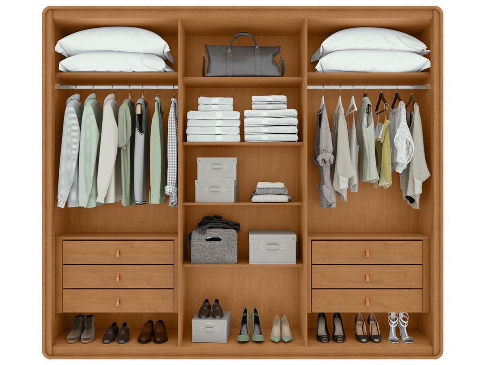 Guarda-roupa 6 Gavetas 6 Portas Móveis Lopas Casal Loop - 7