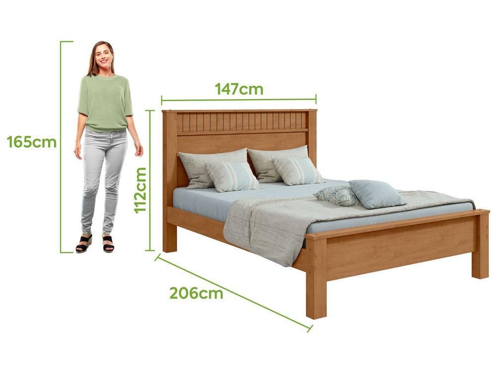 Cama Casal Móveis Lopas Athenas Amêndoa Clean e Off White - 5