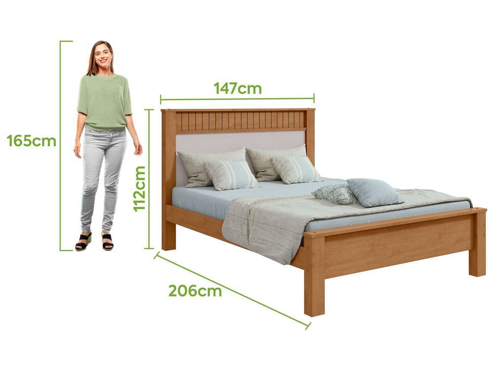 Cama Casal Móveis Lopas Athenas Amêndoa Clean e Off White - 6
