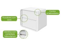 Mesa de Cabeceira 2 Gavetas Loop Móveis Lopas - 2