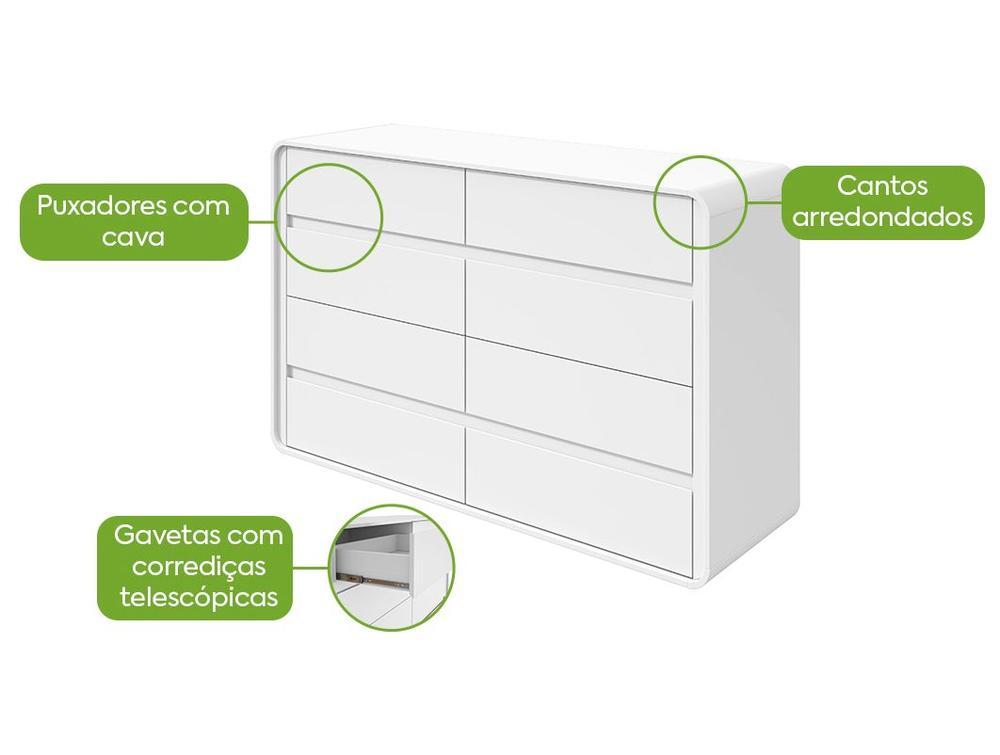 Cômoda Multiuso 8 Gavetas Móveis Lopas Loop - 2