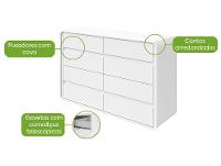 Cômoda Multiuso 8 Gavetas Móveis Lopas Loop - 2